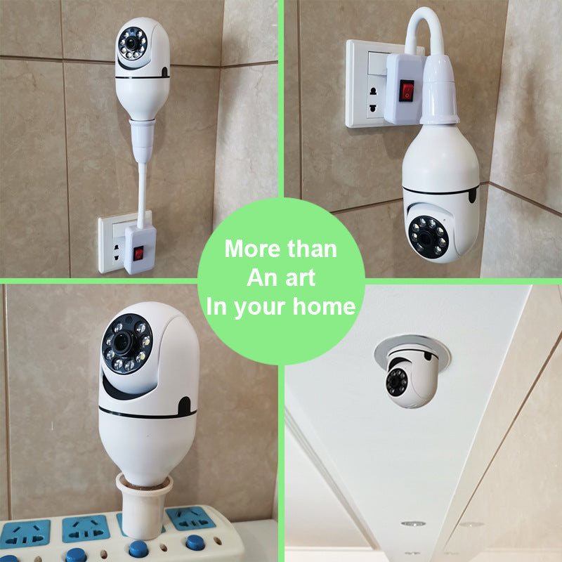 WiFi CAMARA 1080P Bulb 4X Zoom E27 Home 5GWiFi Alarma Monitor