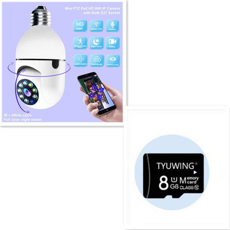 WiFi CAMARA 1080P Bulb 4X Zoom E27 Home 5GWiFi Alarma Monitor